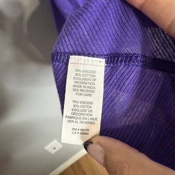 Y2K Free People Women's Purple Sequin Shark Bite Hem Tank Top Size Large - Picture 6 of 9